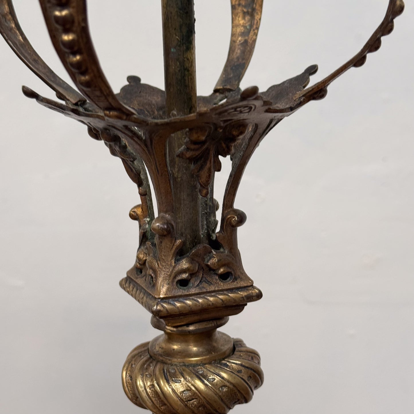 A Late 19th Century Gilded Brass Standard Lamp