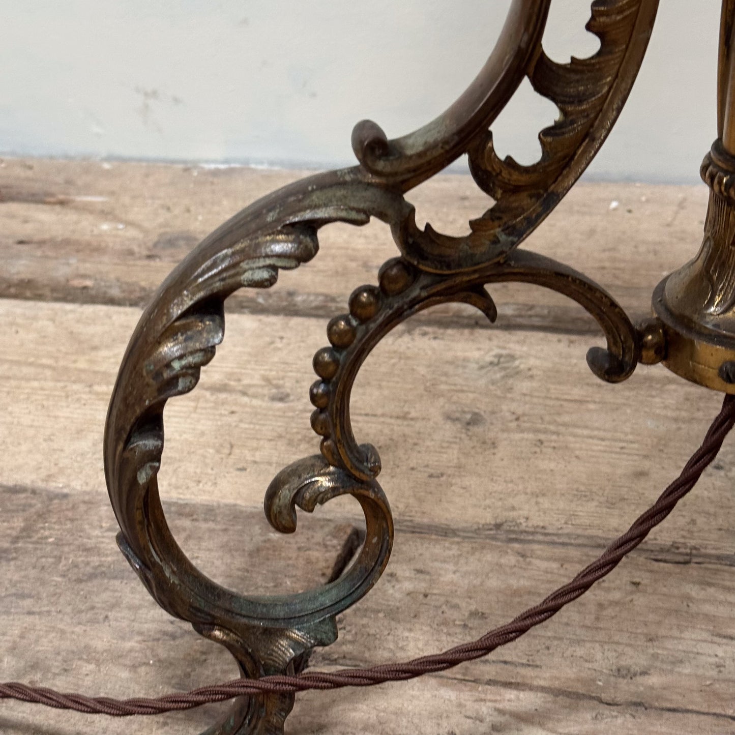 A Late 19th Century Gilded Brass Standard Lamp