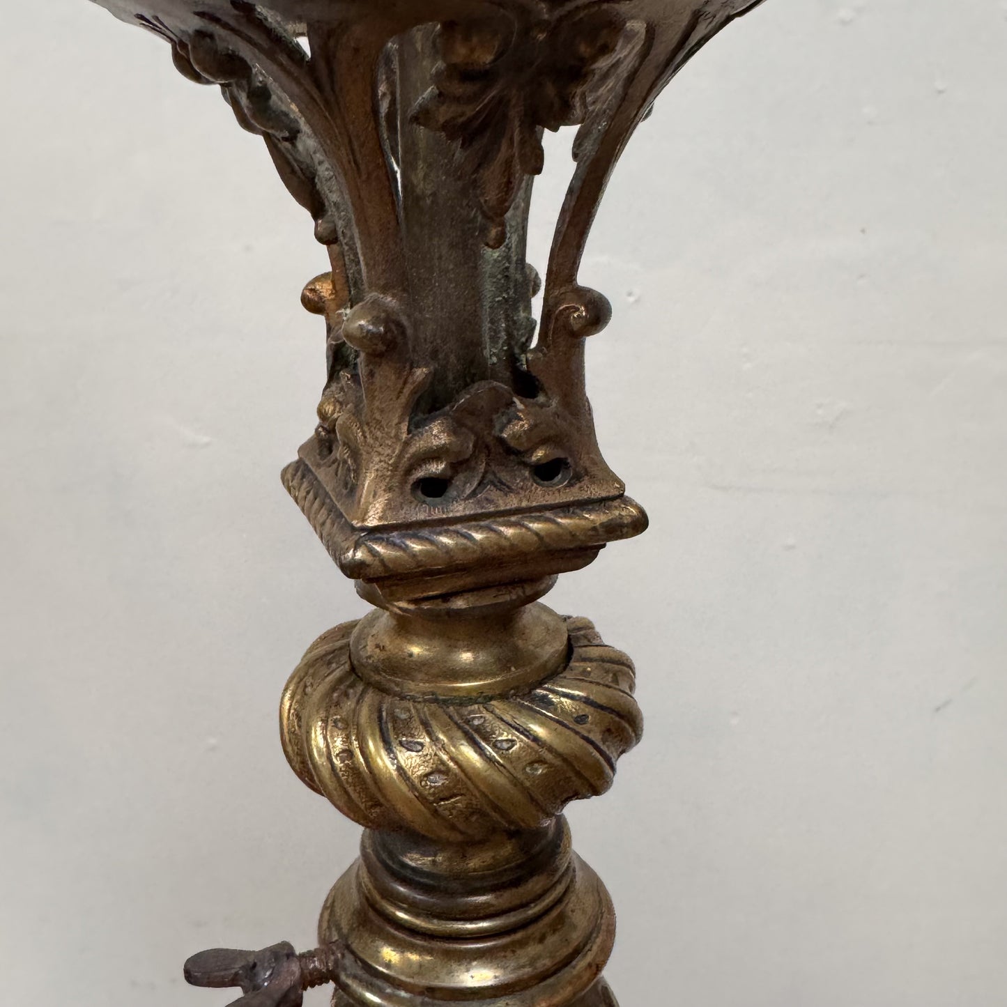A Late 19th Century Gilded Brass Standard Lamp