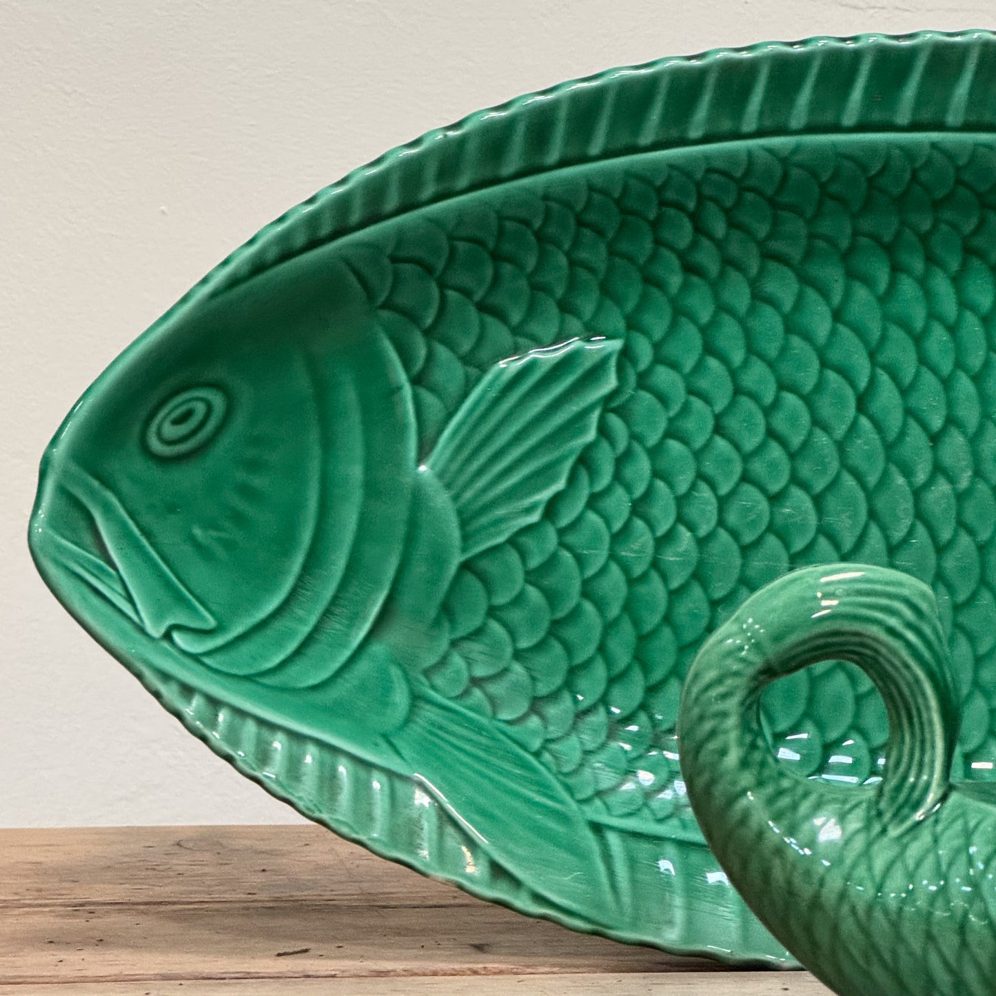 A 1930's French Majolica Fish Service by Sarreguemines