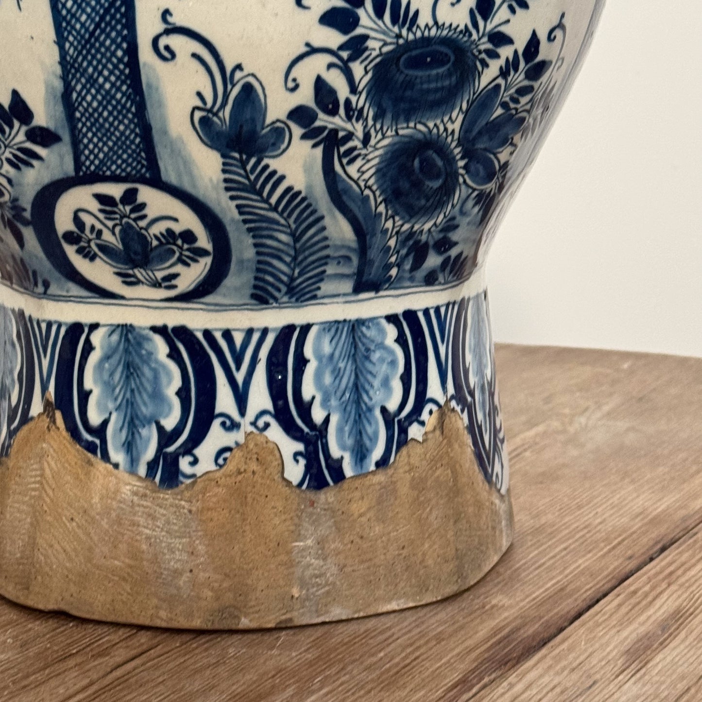 An 18th Century Dutch Delft Blue & White Large Baluster Vase