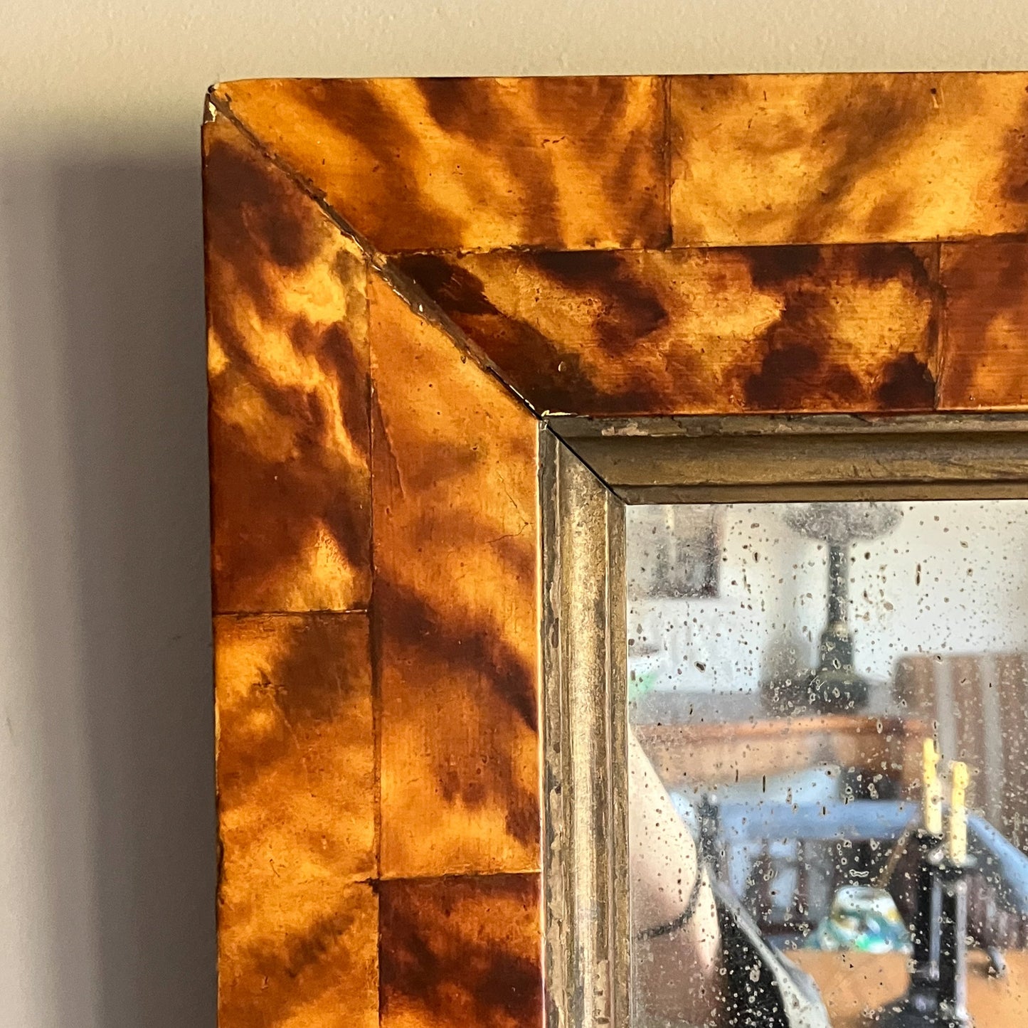 A Pair of Late 19th Century Faux Tortoiseshell Framed Mirrors