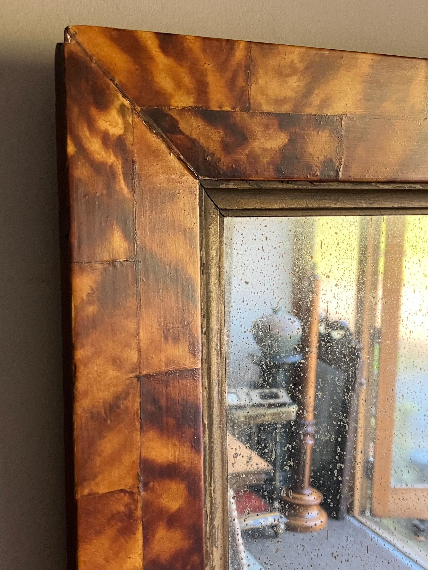 A Pair of Late 19th Century Faux Tortoiseshell Framed Mirrors