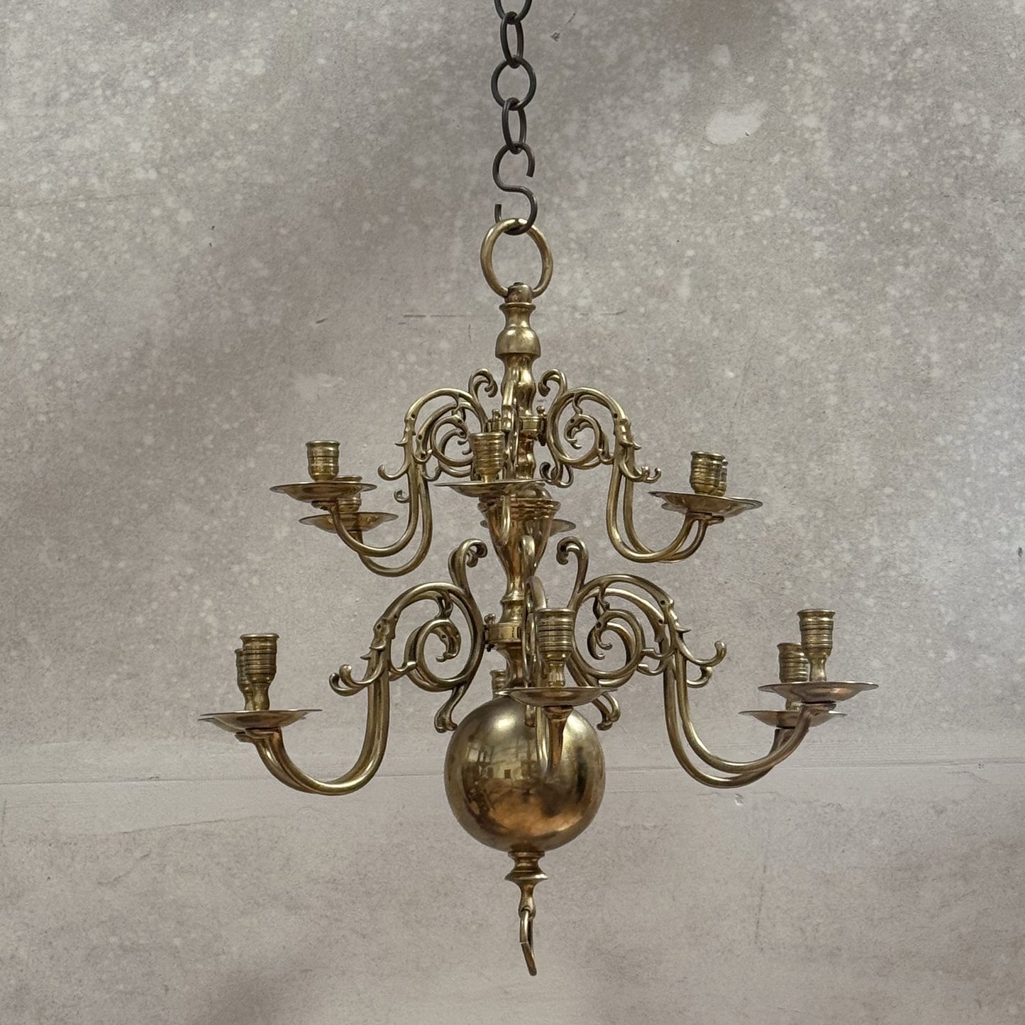 A 19th Century Dutch Style Brass Chandelier