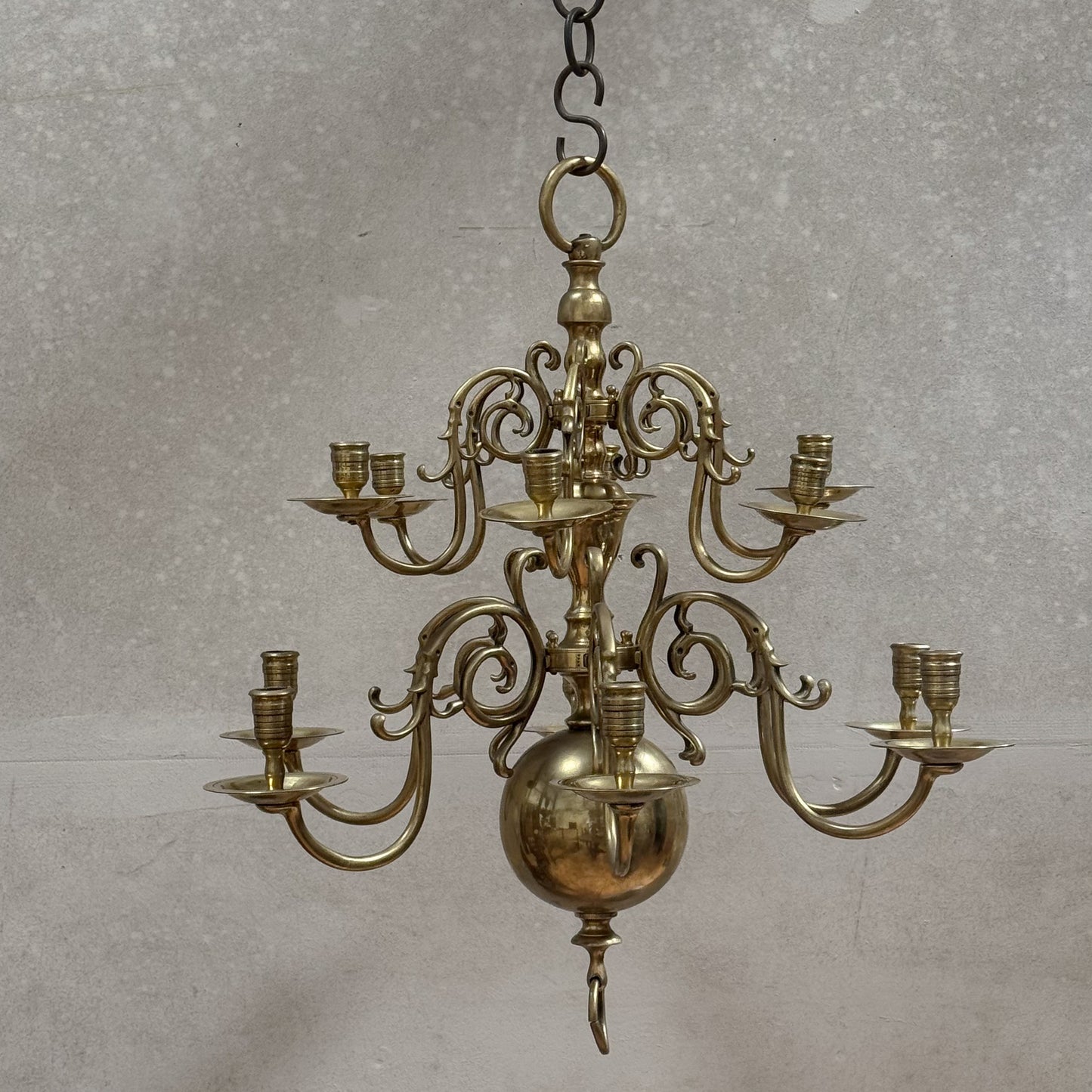 A 19th Century Dutch Style Brass Chandelier