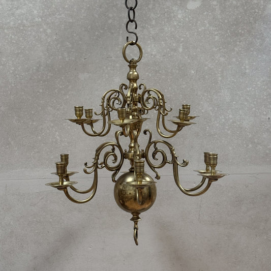 A 19th Century Dutch Style Brass Chandelier