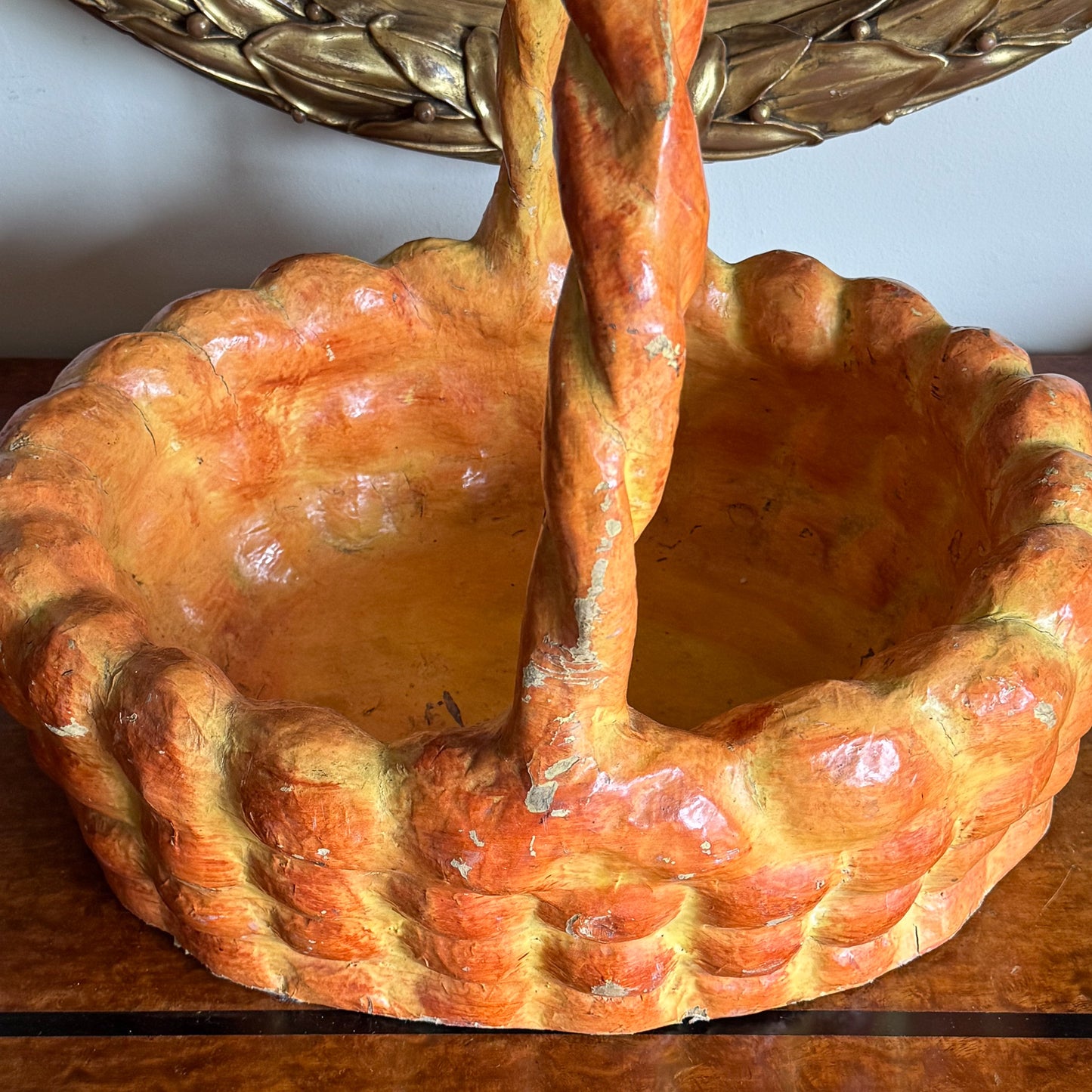 A Large Mid 20th Century Papier Mâché Bread Basket