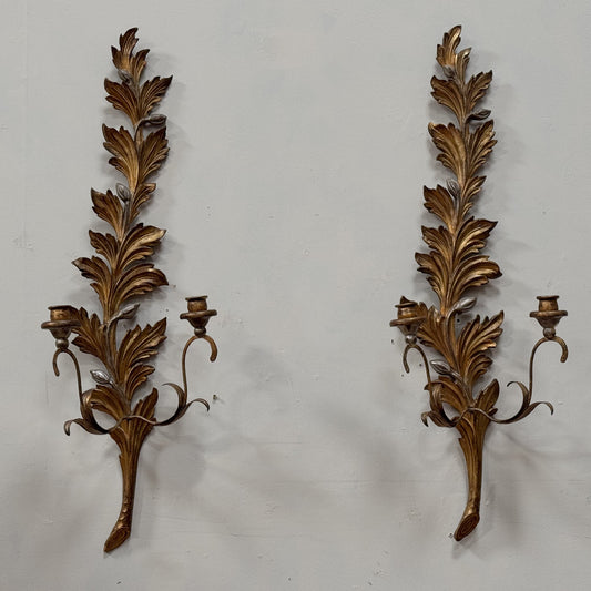 A Pair of 19th Century Giltwood Wall Sconces