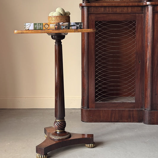 A Regency Gonçalo Alves Pedestal Table