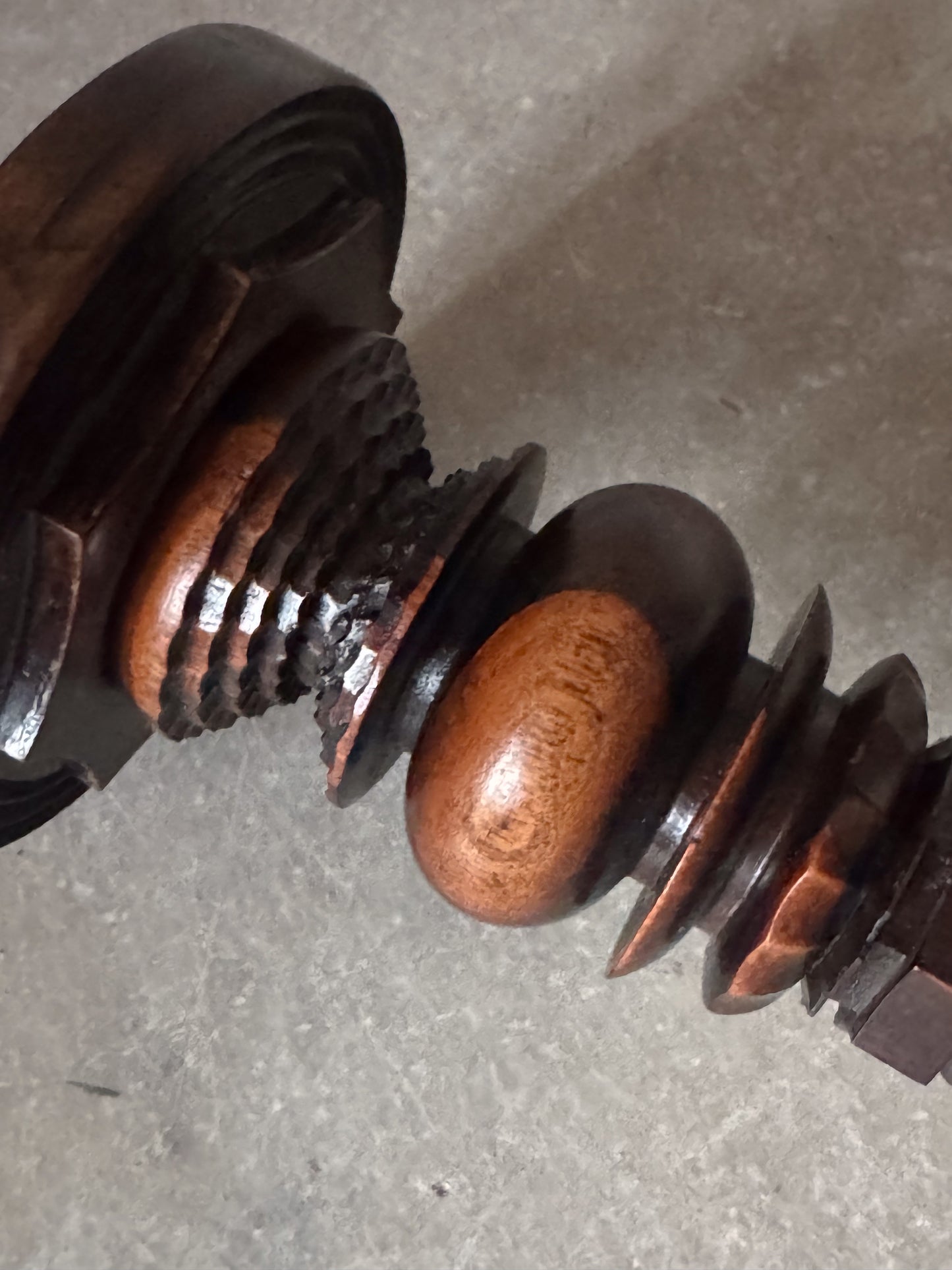 A Pair of 19th Century Lignum Vitae Treen Candlesticks