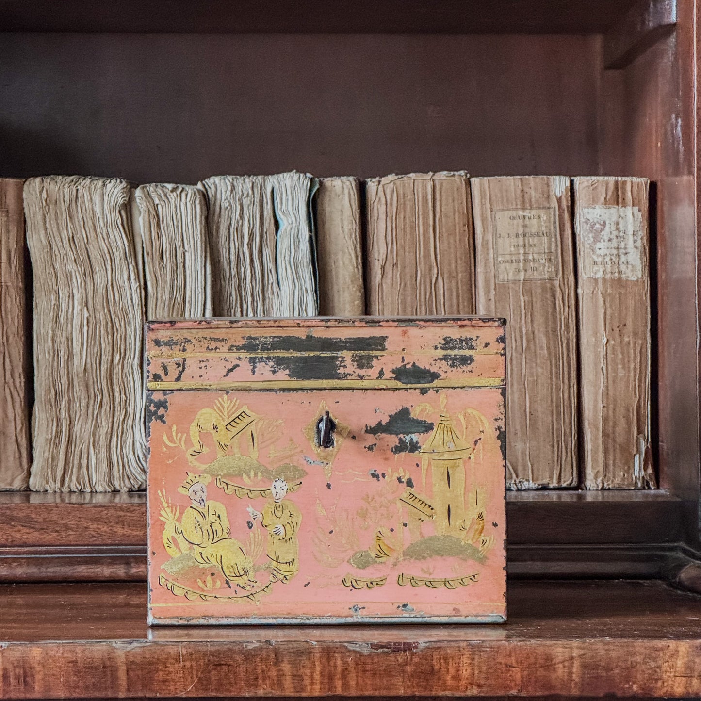 A Regency Toleware Tea Caddy