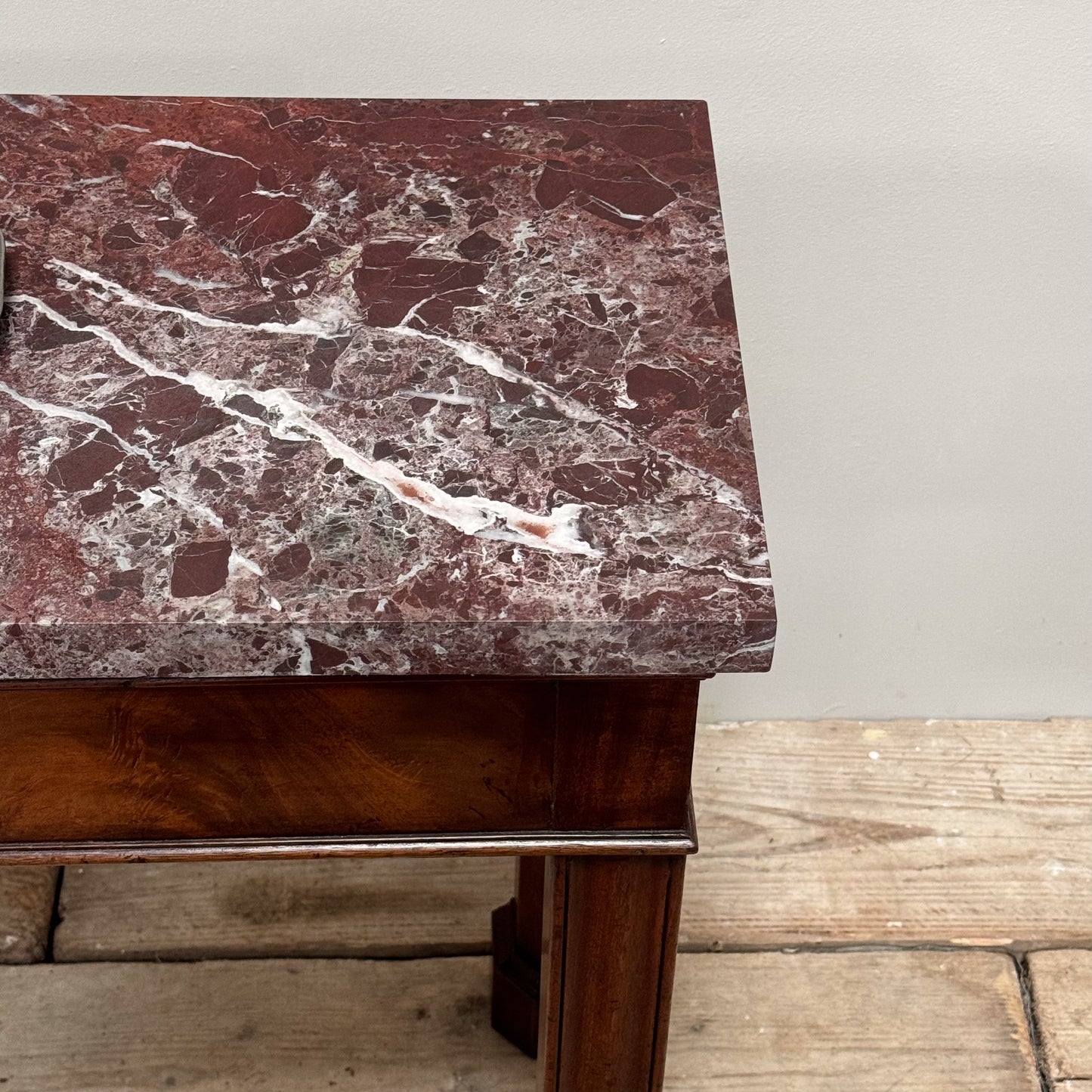A Chippendale Period Mahogany Side Table with Marble Top