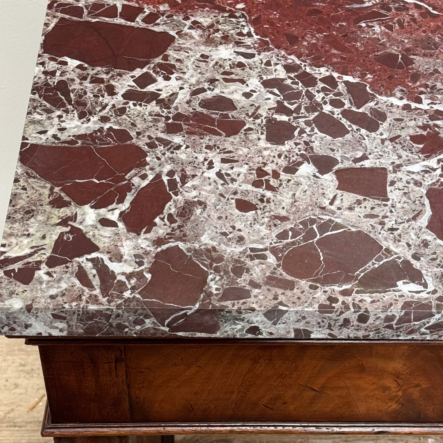 A Chippendale Period Mahogany Side Table with Marble Top