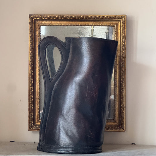 A Large 19th Century Leather 'Bombard' Ale Jug
