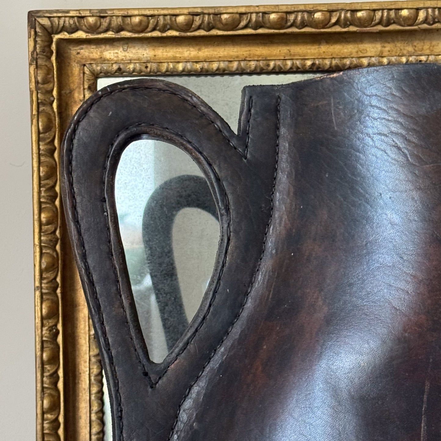 A Large 19th Century Leather 'Bombard' Ale Jug