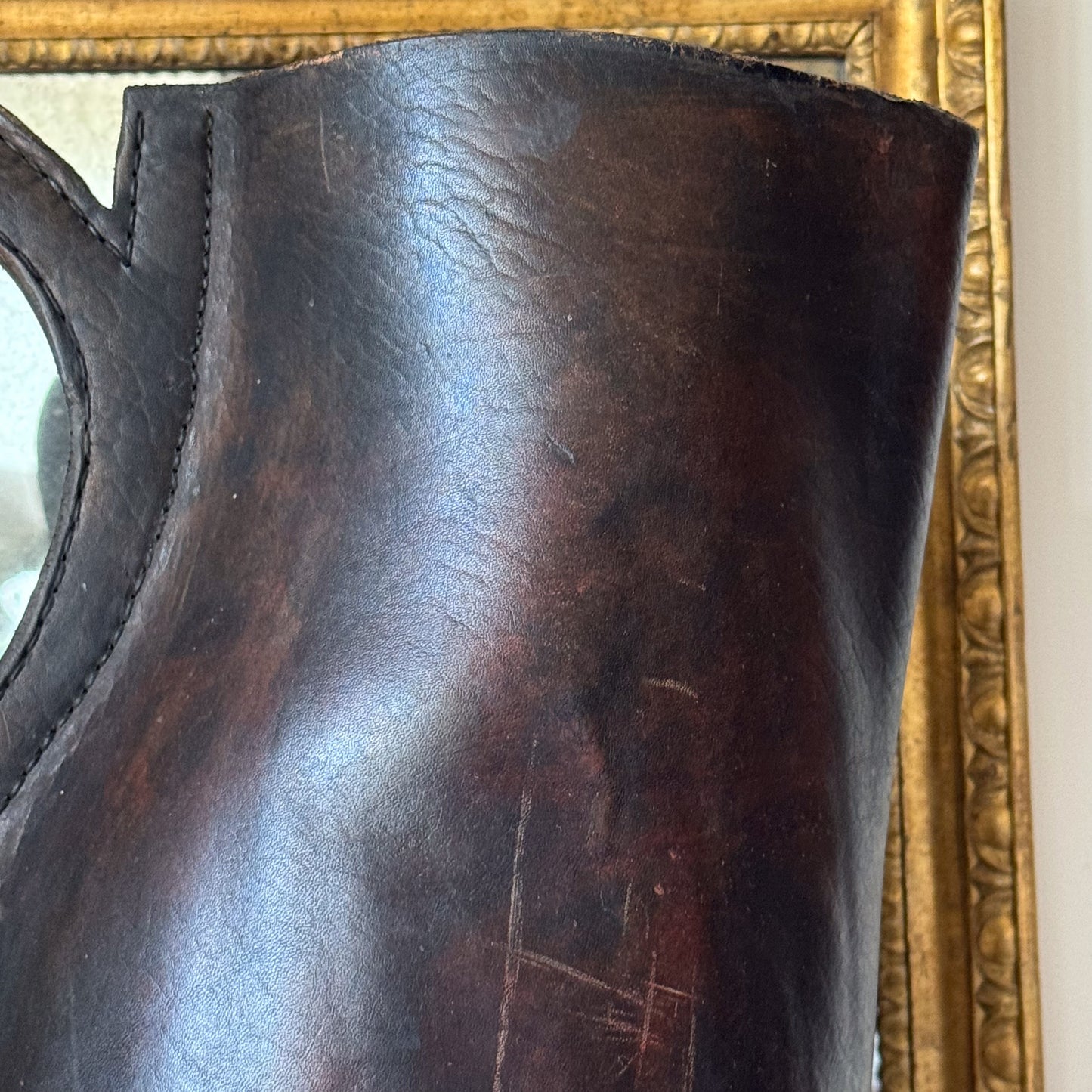 A Large 19th Century Leather 'Bombard' Ale Jug