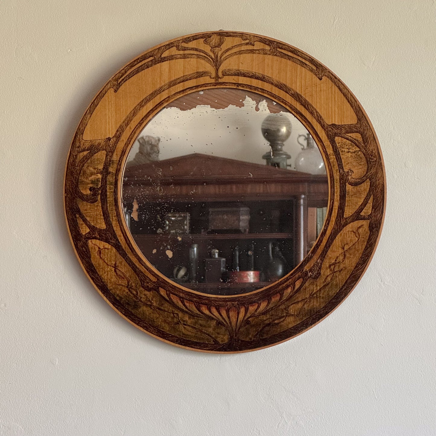 An Arts & Crafts Penwork Mirror