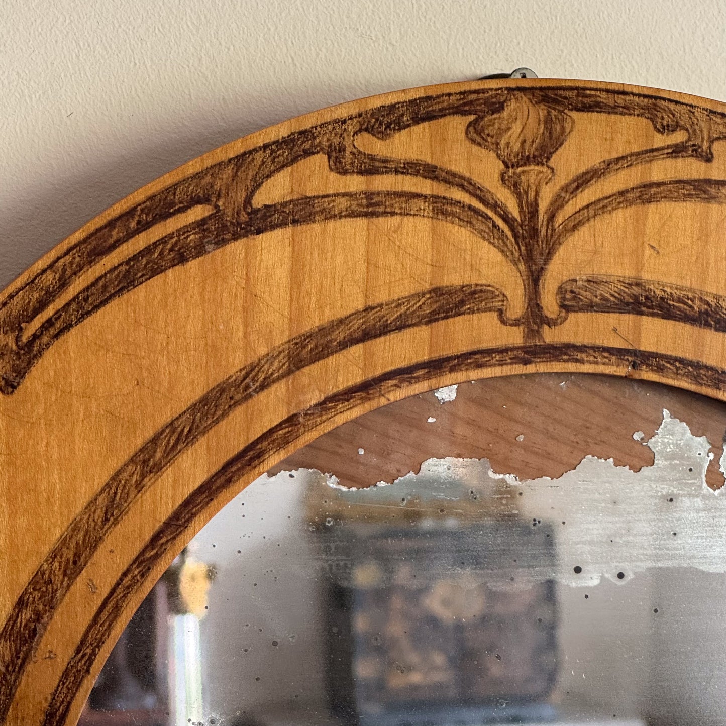 An Arts & Crafts Penwork Mirror