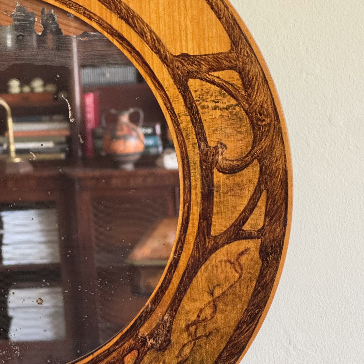 An Arts & Crafts Penwork Mirror