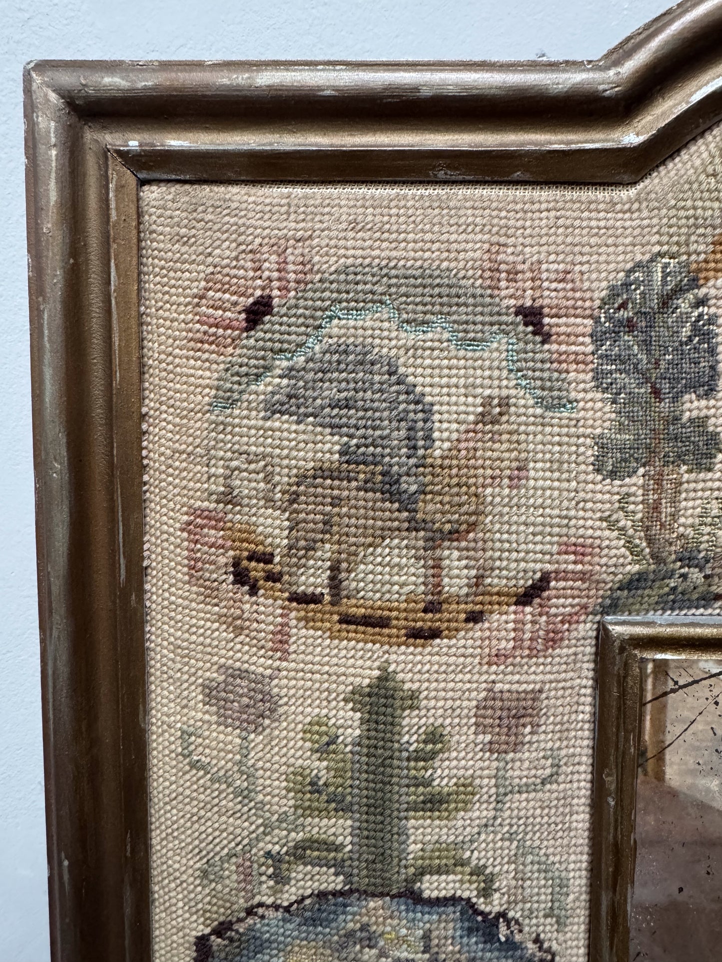 An 18th Century Needlepoint Cushion Mirror