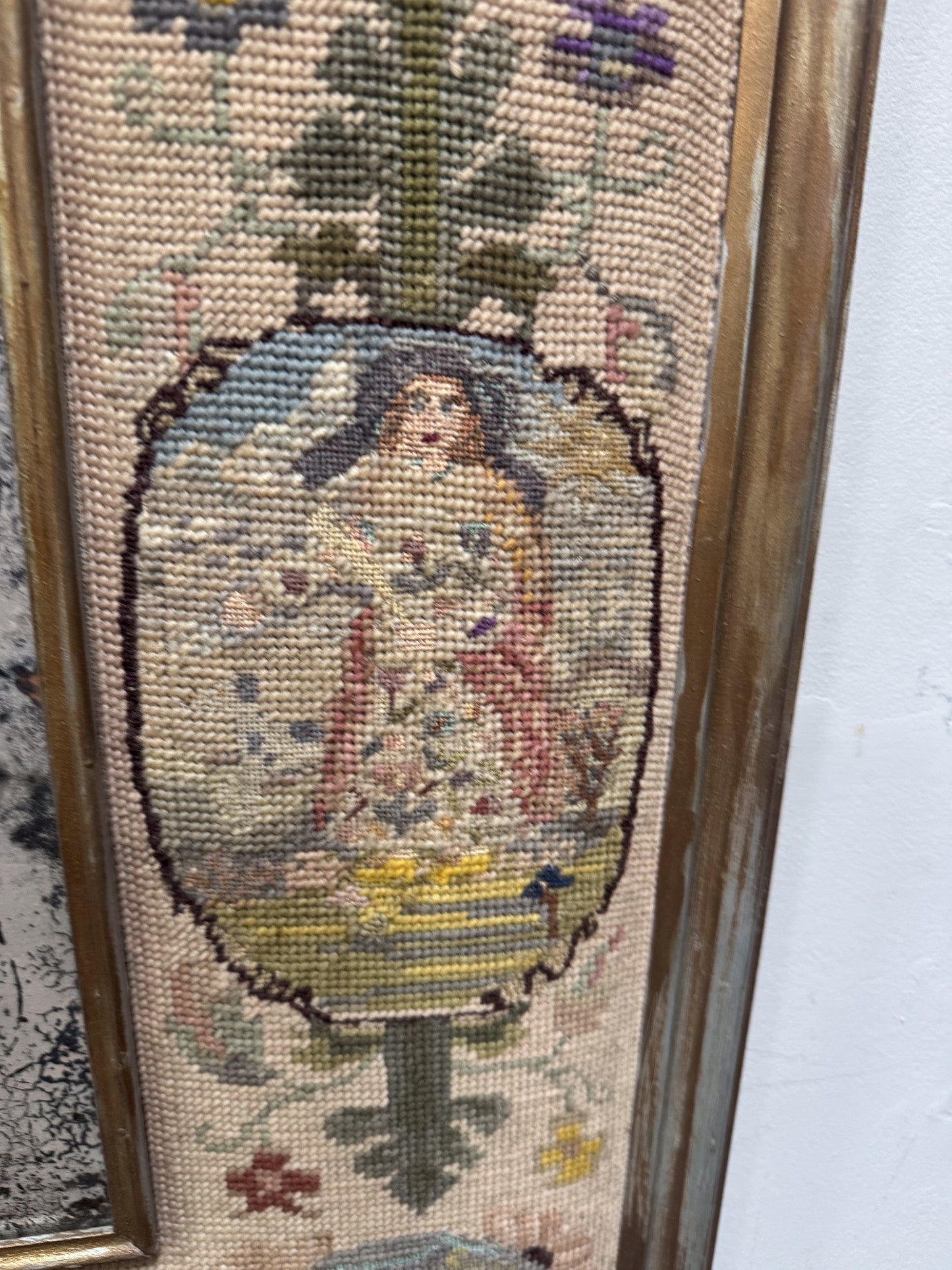 An 18th Century Needlepoint Cushion Mirror