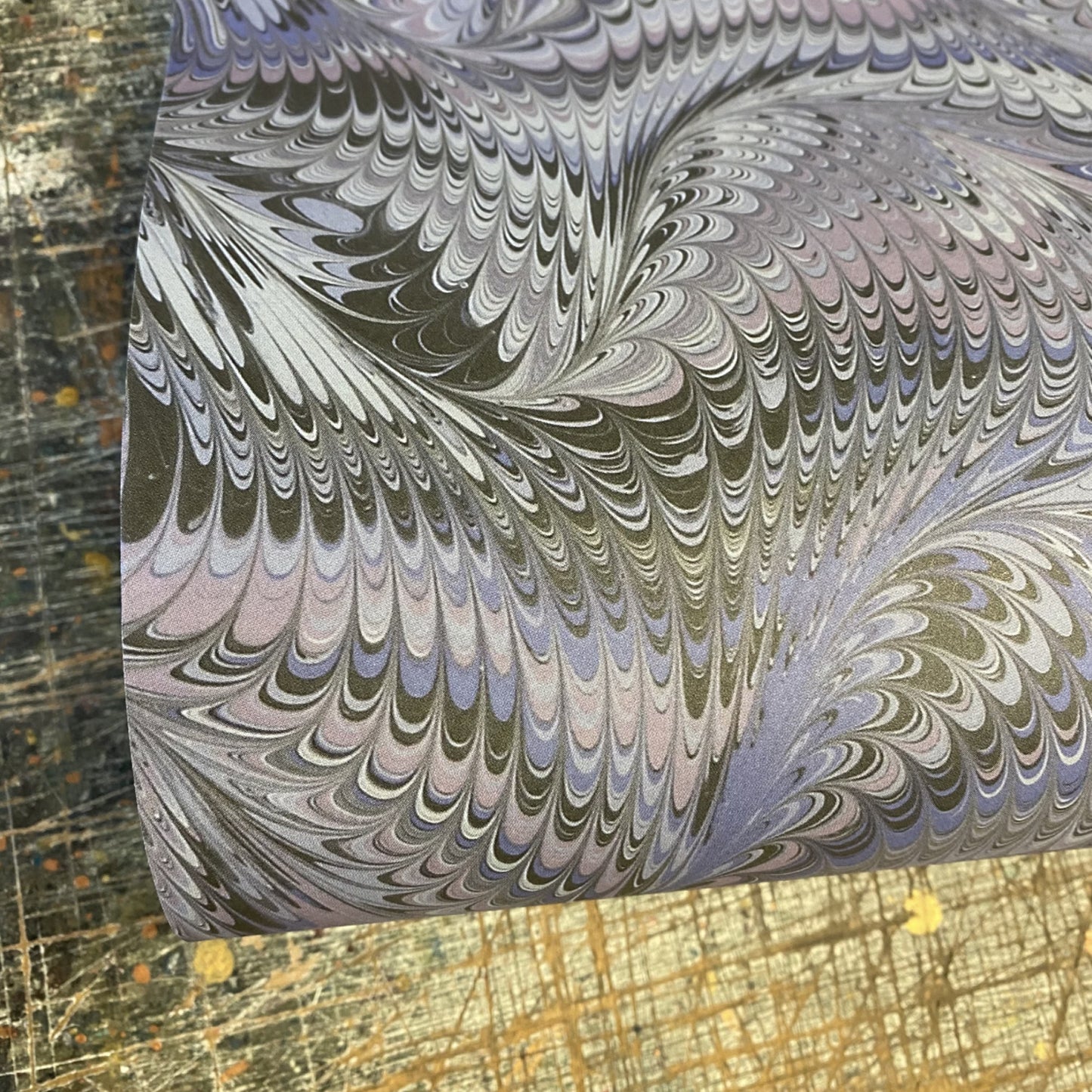 'Icarus Lake' Printed Marbled Paper