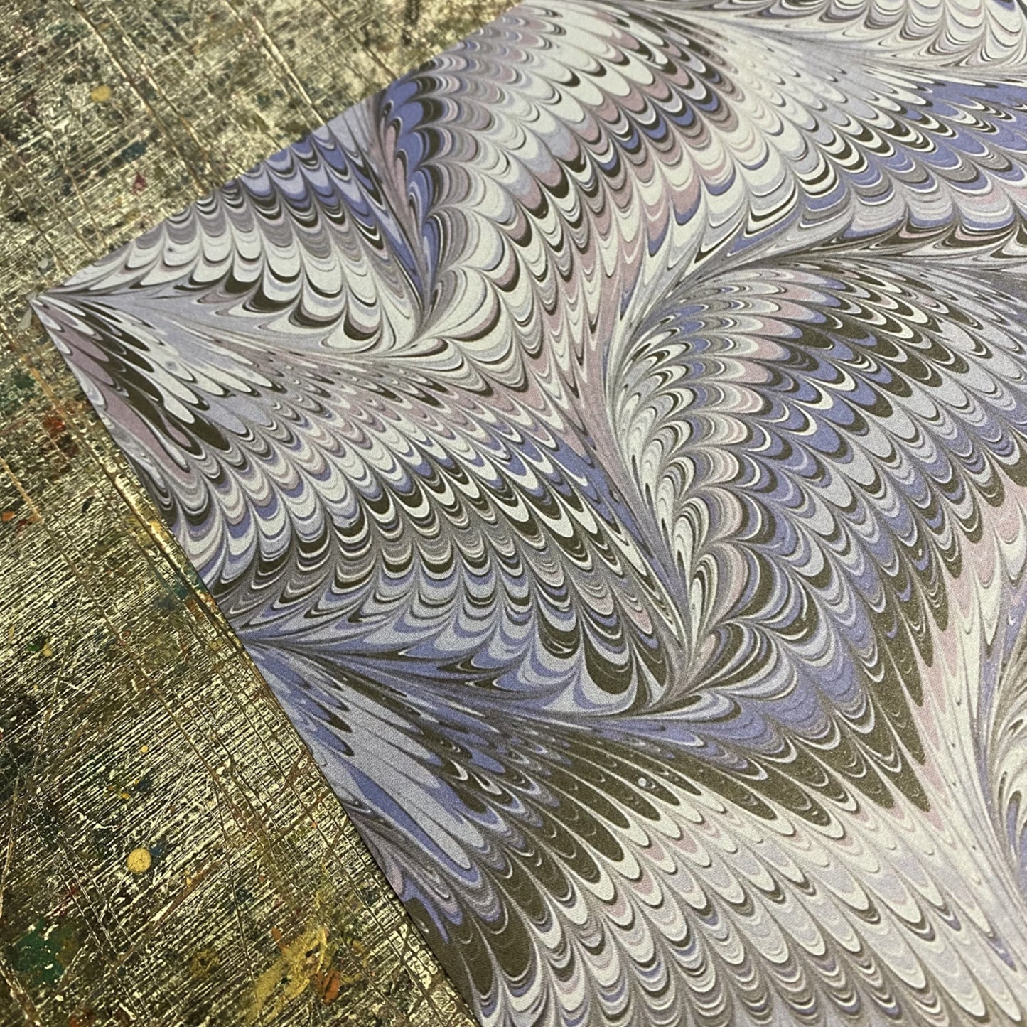 'Icarus Lake' Printed Marbled Paper