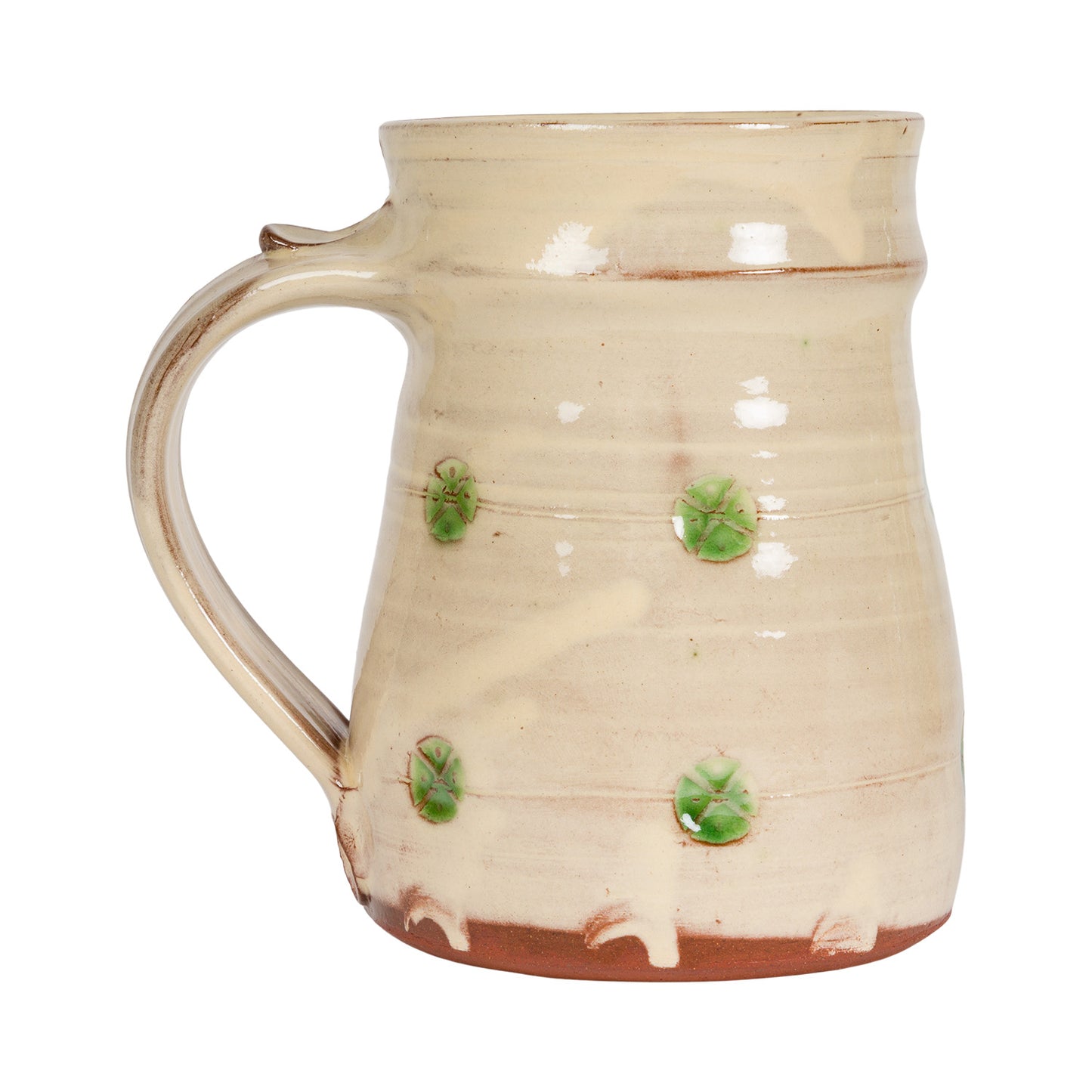 Slipware Tankard - Green/Cream