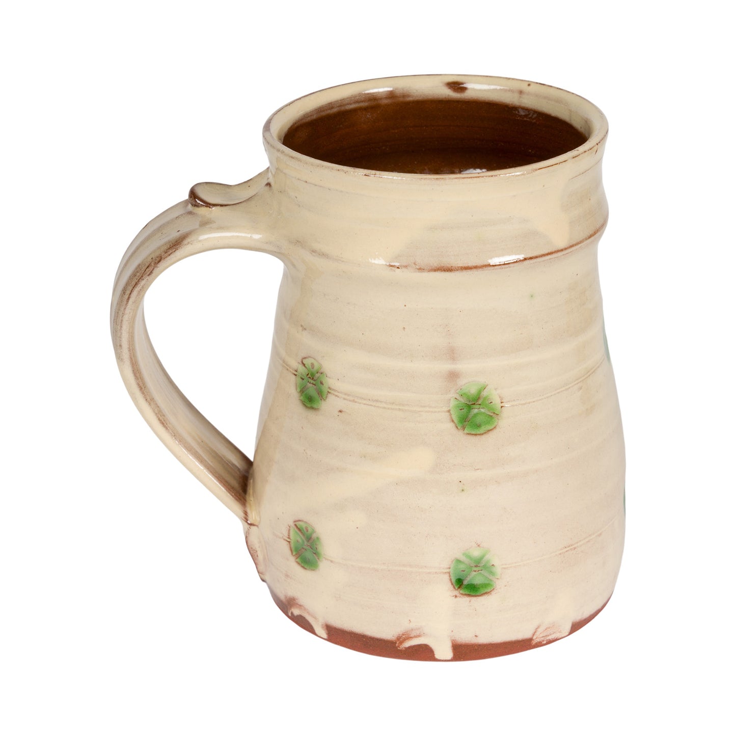 Slipware Tankard - Green/Cream