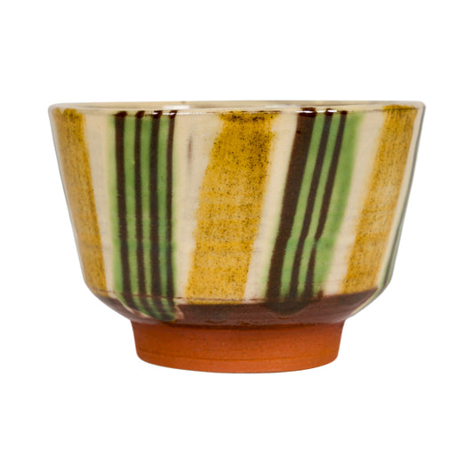 Slipware Chawan Tea Bowl - Cream/Green