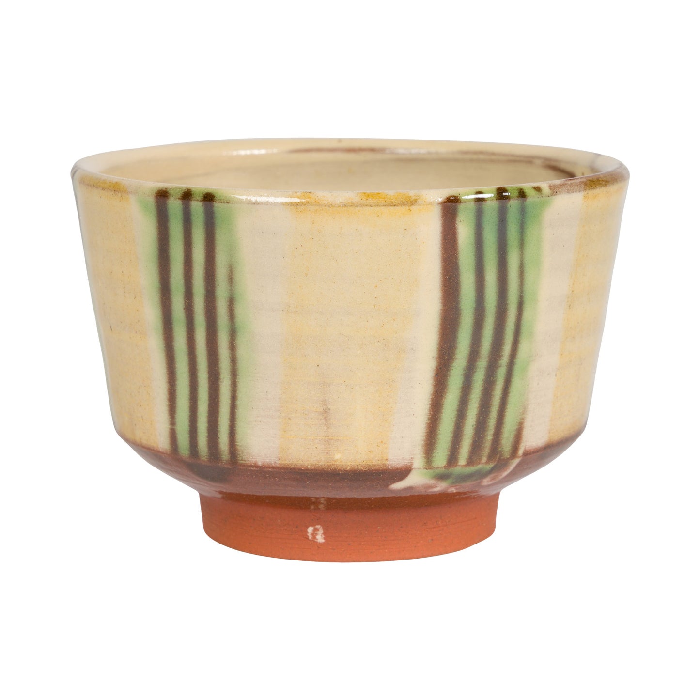 Slipware Chawan Tea Bowl - Cream/Green