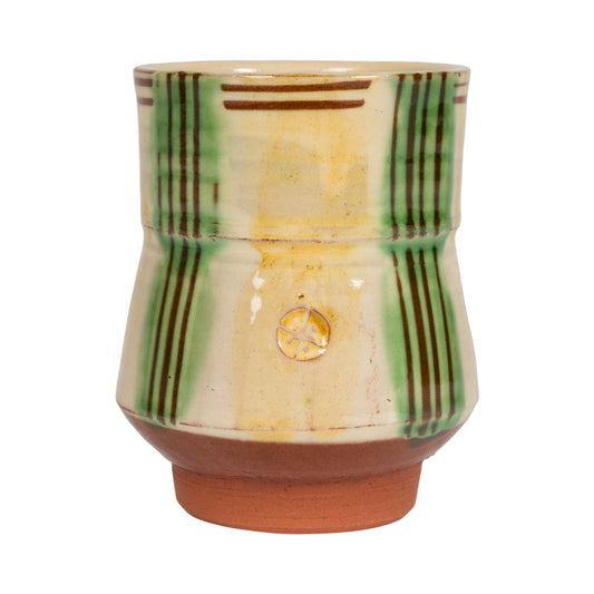 Slipware Yunomi Tea Bowl - Green/Cream