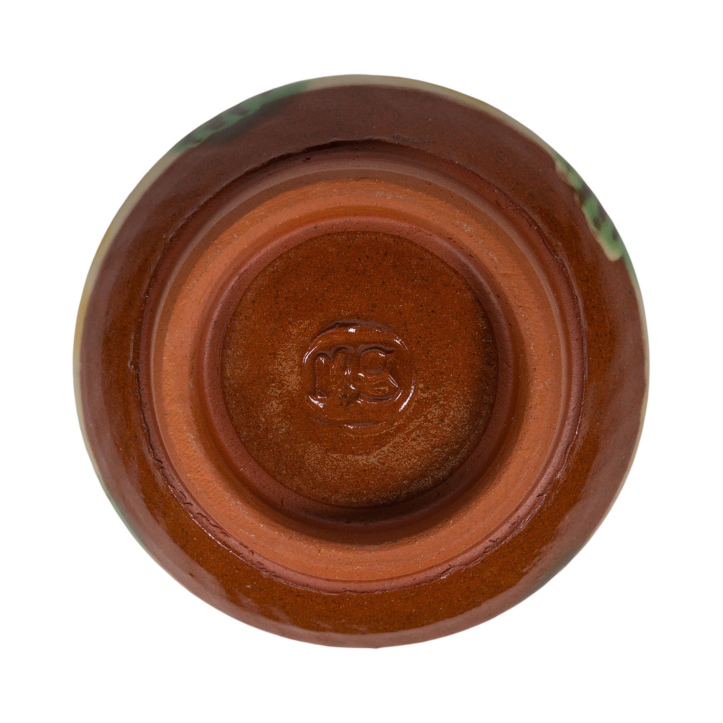 Slipware Yunomi Tea Bowl - Green/Cream