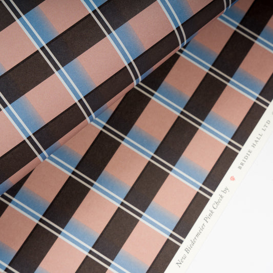 Biedermeier Check Patterned Paper - 5 Sheets Of Lilac/Blue Paper