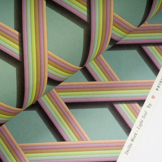 Trellis Work - 5 Sheets Of Light Teal Paper