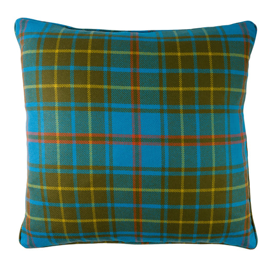 Large Check Lambswool Cushion - Marina