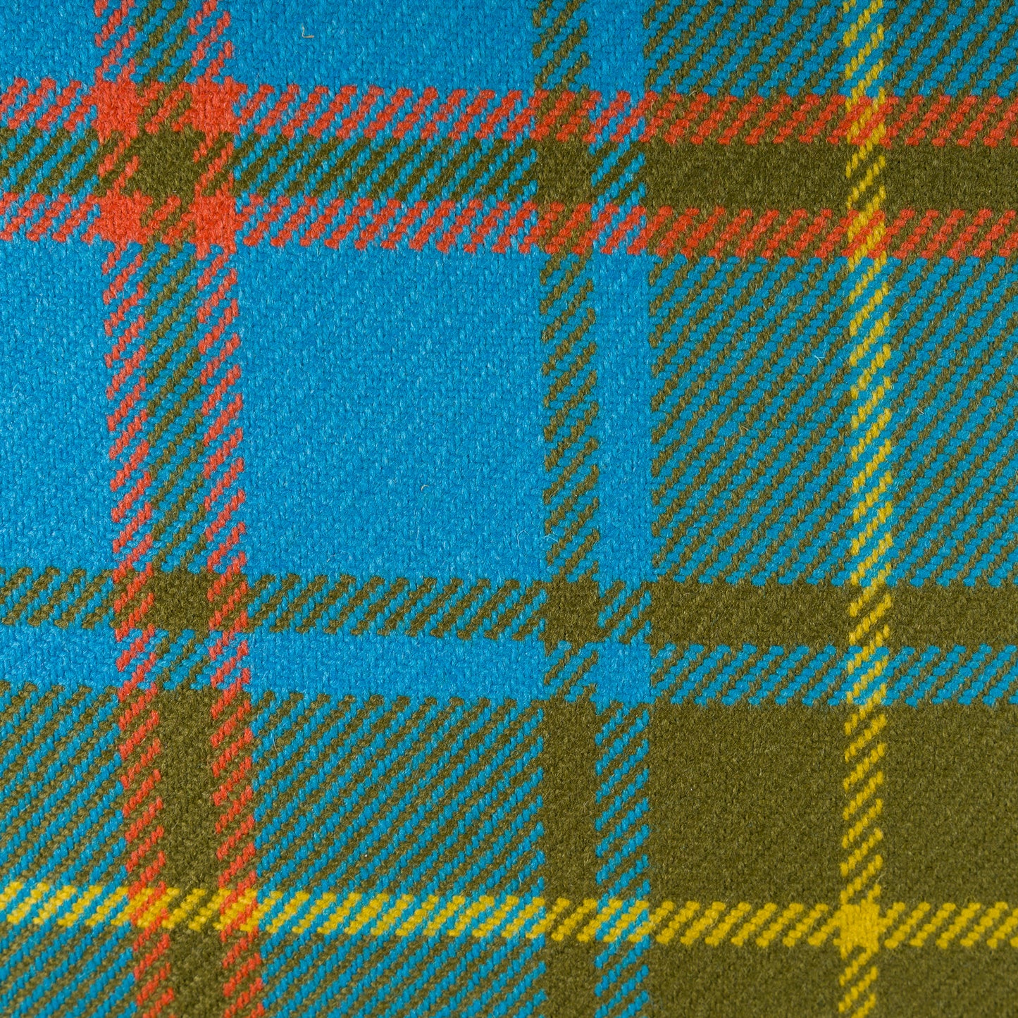 Large Check Lambswool Cushion - Marina