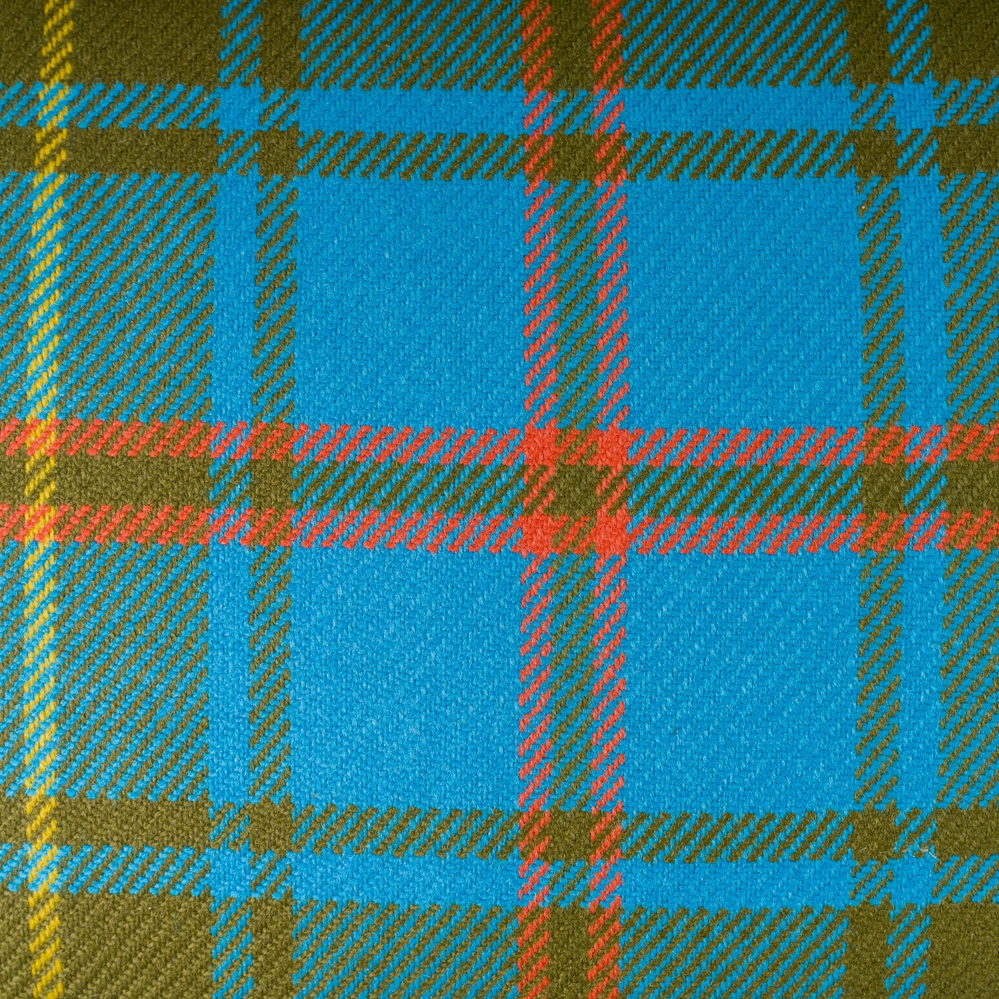 Large Check Lambswool Cushion - Marina