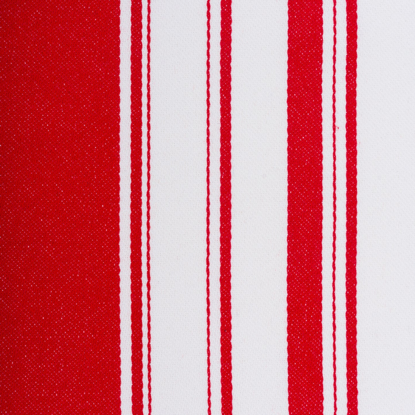 Striped Cotton Tea Towel - Scarlet