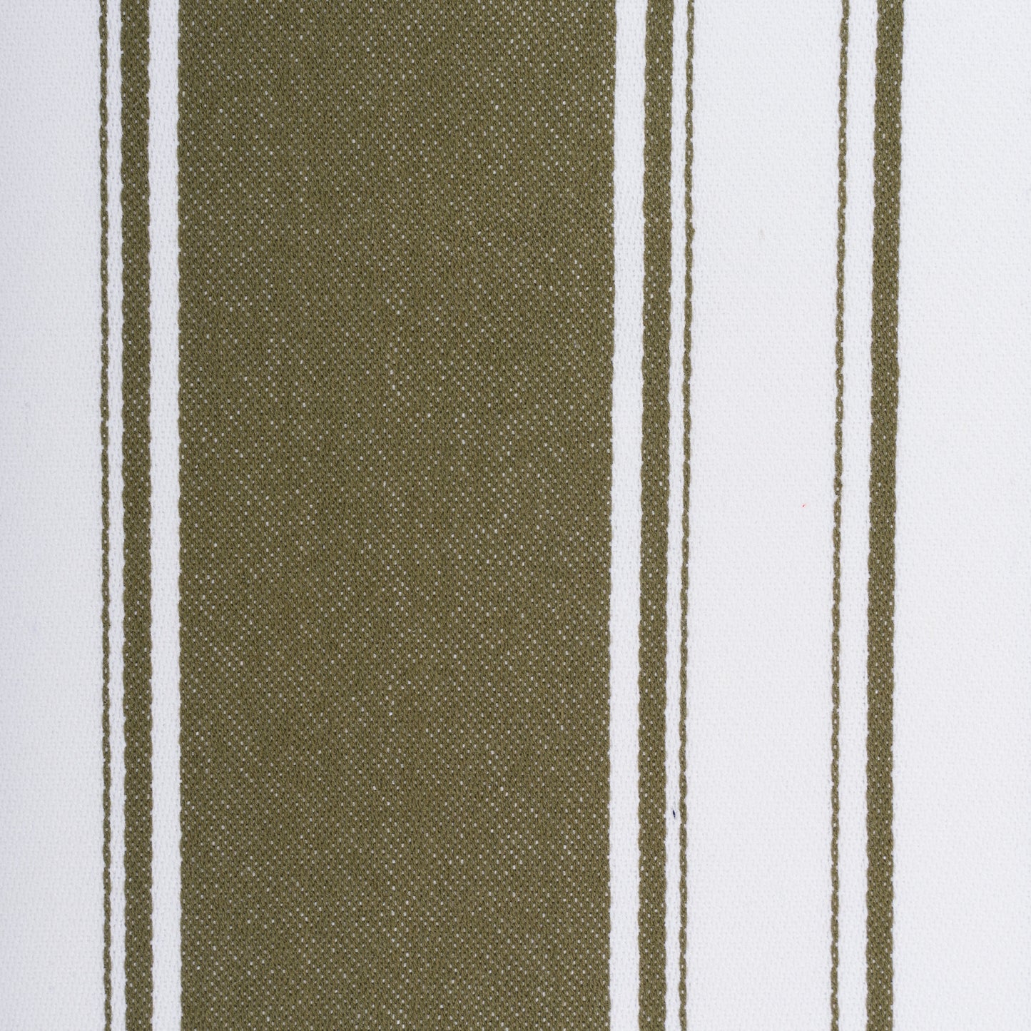 Striped Cotton Tea Towel - Olive Green