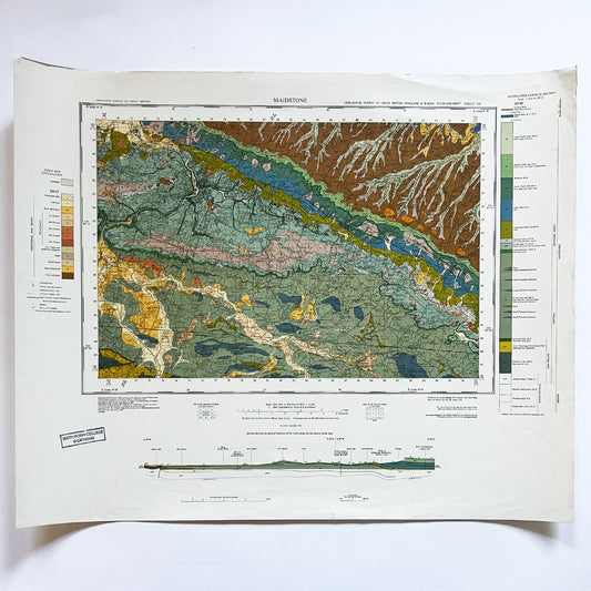 Vintage Geological Survey Map - Maidstone