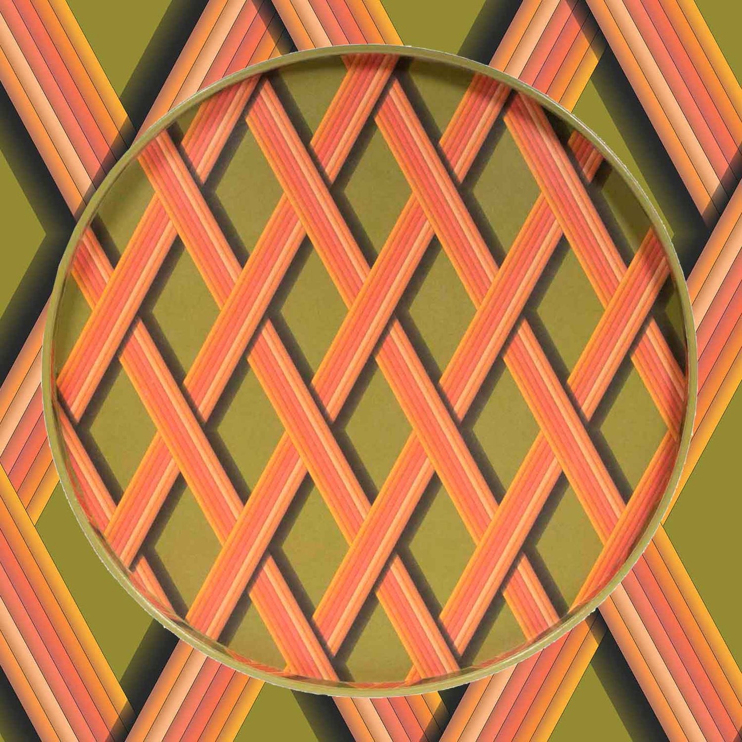 Small Trellis Work Tray - Bright Olive