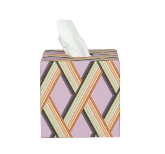 Tissue Box - Mauve Trellis Work