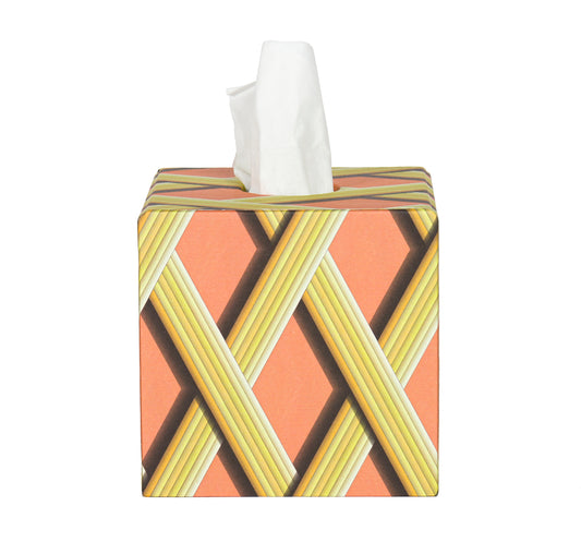 Tissue Box - Apricot Trellis Work