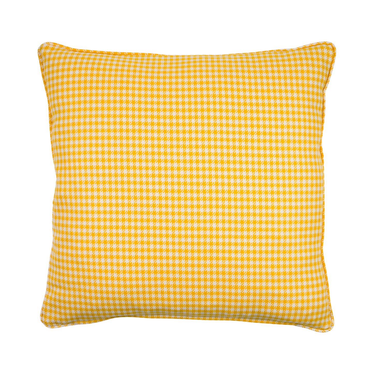 Large Houndstooth Lambswool Cushion - Gold