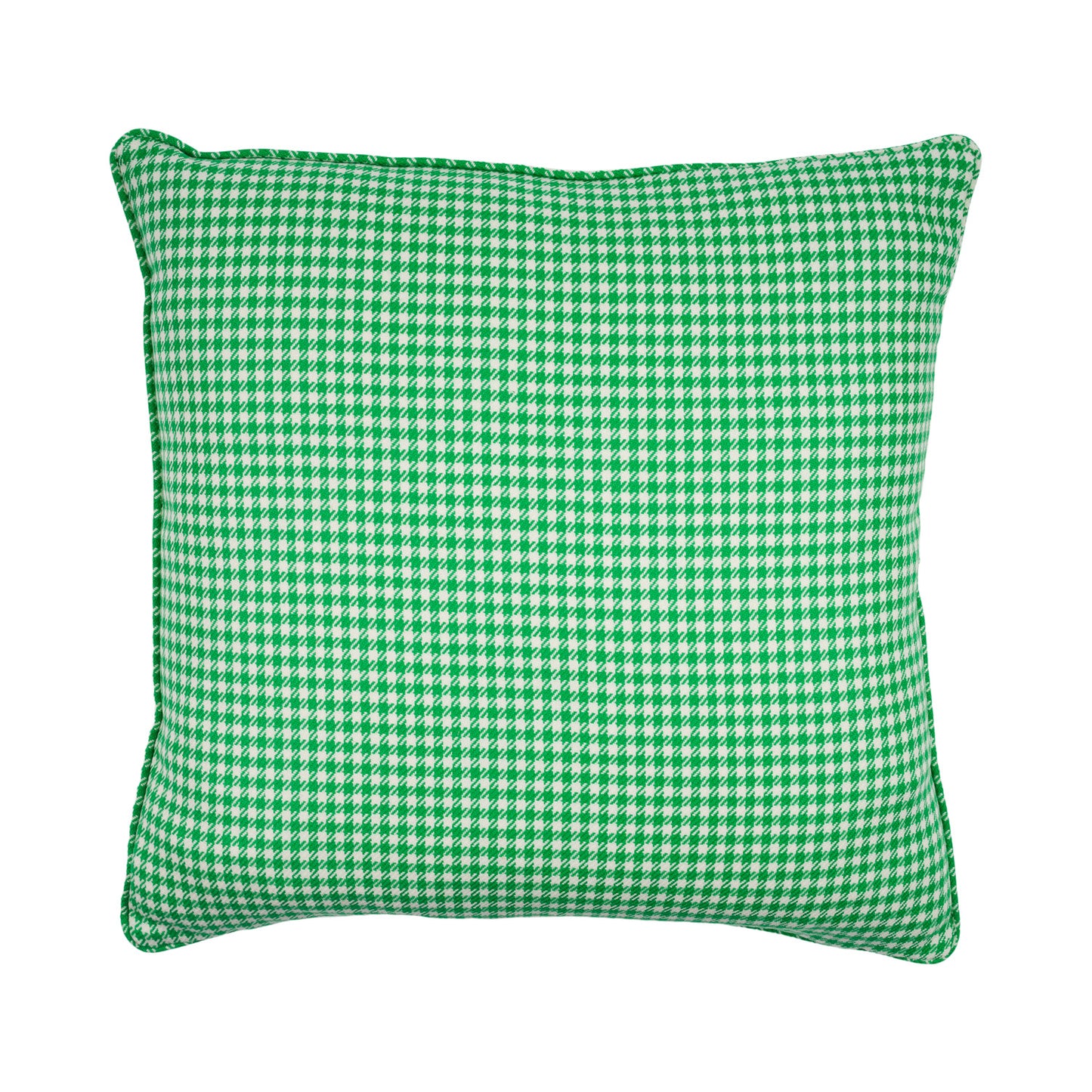 Large Houndstooth Lambswool Cushion - Green