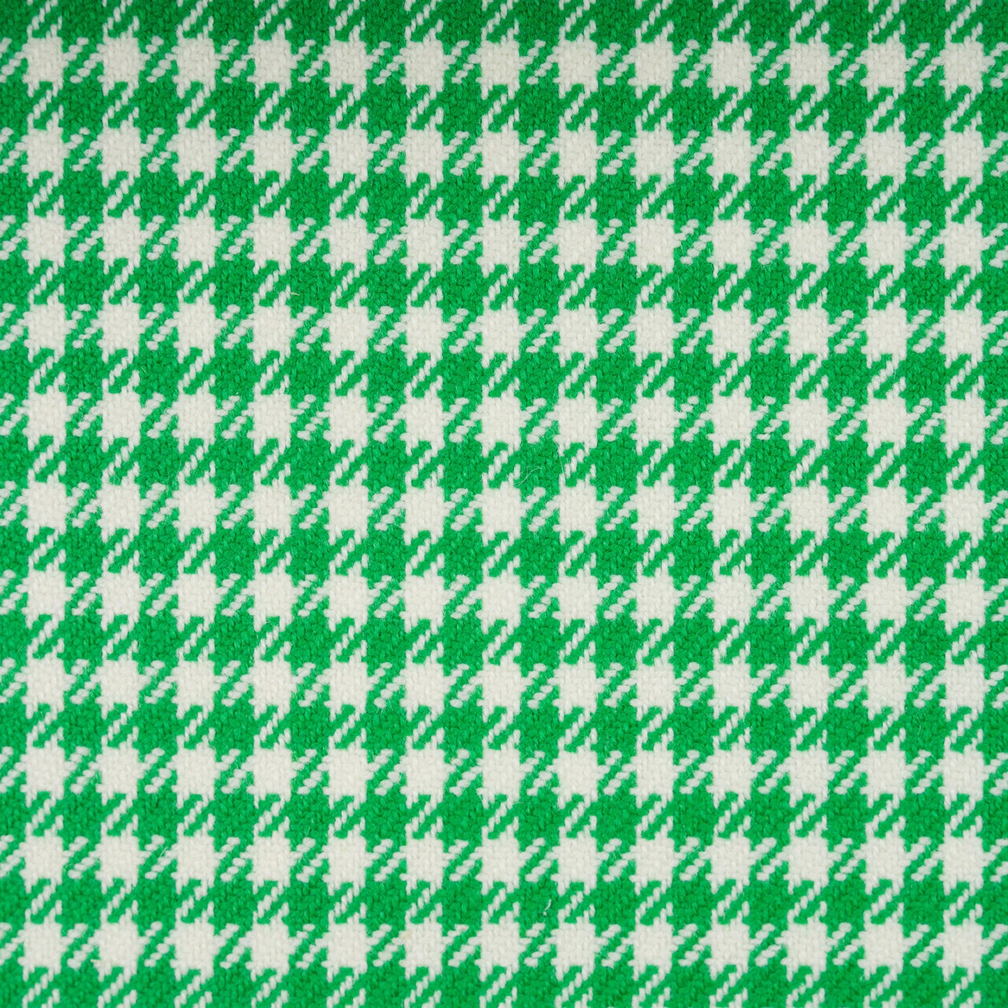 Large Houndstooth Lambswool Cushion - Green