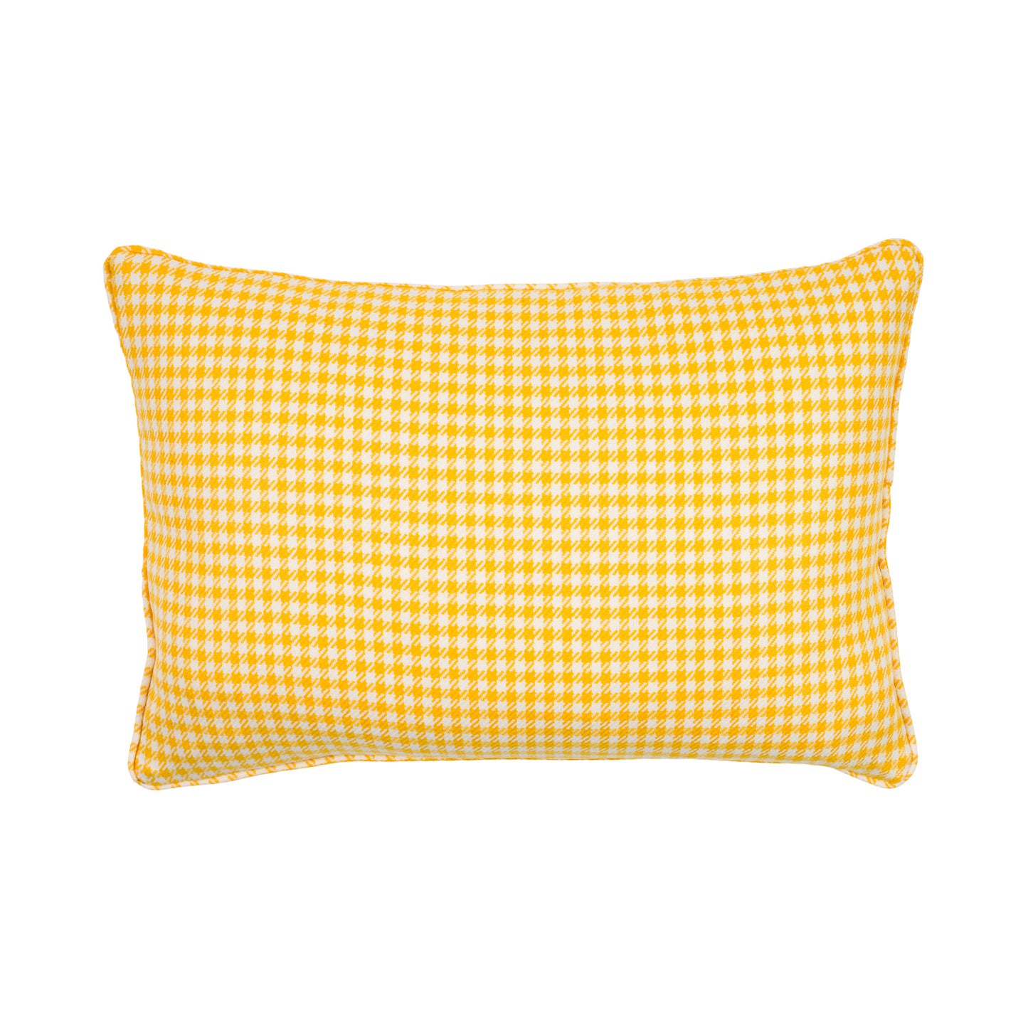 Houndstooth Lambswool Cushion - Gold