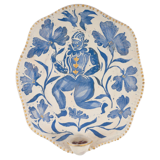 Blue Jester Candle Sconce