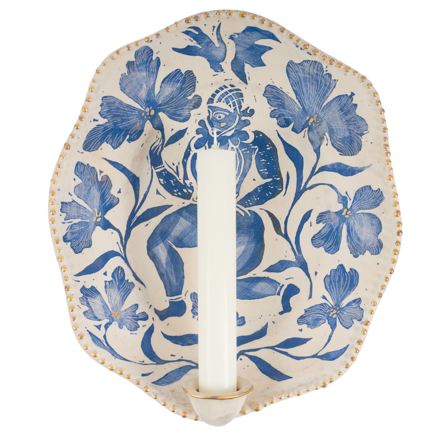 Blue Jester Candle Sconce